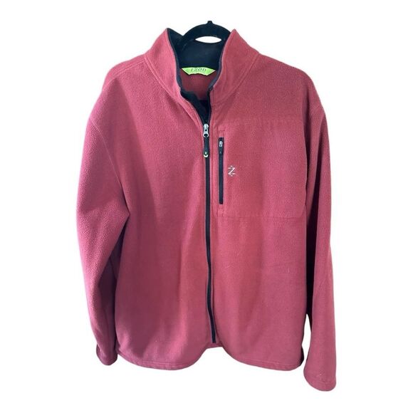 Izod PerformX Ratio Mens Red/Paprika Fleece Zipper Jacket Size XL - Picture 1 of 7